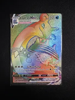 Lapras VMAX 203/202 Sword & Shield Rainbow Secret Rare Holo Pokemon Card NM - Image 1