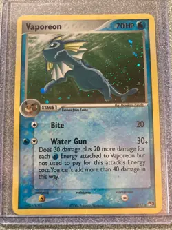 Pokemon Vaporeon POP Series 3 6/17 Holo Rare 70 HP Stage 1 Card 2006 - Image 1