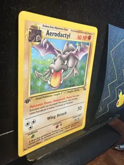 Pokemon Card ￼1st Edition Aerodactyl 1/62 Holo Fossil Set Regular 202💎LP💎 - Image 3