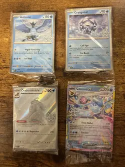 2025 Pokemon Holiday Calendar Promo 4 Sealed Card Lot Glaceon EX Articuno - Image 1