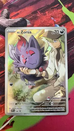 Pokemon TCG N's Zorua SVP 189 Pokemon Center Stamped Black Star Promo Card - NM - Image 1