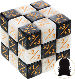 24 Pieces MTG Counters Dice +1/+1 Buff Tokens Black plus 1 Counter Magic Dice - Image 1