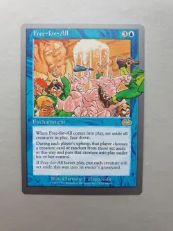 Free-for-All , MTG Unglued (1998). Rare Blue Enchantment NM - Image 1