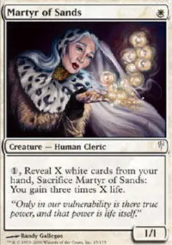 Heavy Play, English MTG Foil Martyr of Sands - Foil Coldsnap Magic the Gathering - Image 1