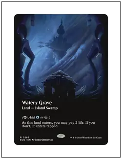 1x Watery Grave - Edge of Eternities, Borderless Art, Magic the Gathering MTG NM - Image 1