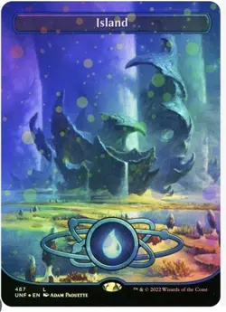 MTG Island (487) (Borderless) (Galaxy Foil) UNF Land Foil #487 NM Near Mint - Image 1