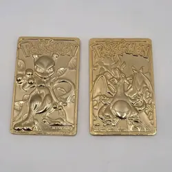 Charizard Mewtwo Pokemon 23K Gold Card #06 #150 1999 Burger King Promo Vintage - Image 1