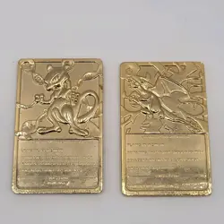 Charizard Mewtwo Pokemon 23K Gold Card #06 #150 1999 Burger King Promo Vintage - Image 2