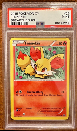 2015 Pokemon XY Fennekin Breakthrough #25 PSA 9 Mint! - Image 1