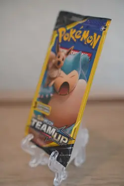 7.80g Pokemon TCG Team Up Mini Booster Pack 3 Card Snorlax Eevee Art Sealed - Image 5