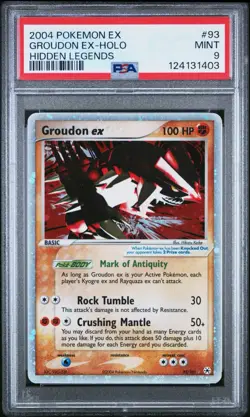 Pokemon 2004 Groudon EX Hidden Legends Holo Card PSA 9 Swirl 🌀 - Image 1