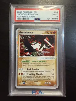 Pokemon 2004 Groudon EX Hidden Legends Holo Card PSA 9 Swirl 🌀 - Image 3