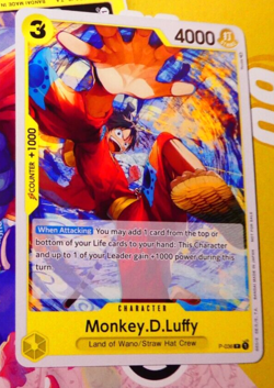 One Piece English Card Promo Game Carte Monkey.D.Luffy P-036 En Mint - Image 1