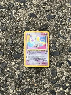 Vintage Pokemon TCG *damaged* “Mew” holo black star promo card creased - Image 1