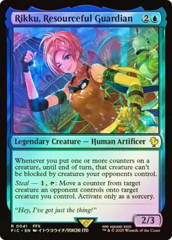 MAGIC FINAL FANTASY RIKKU RESOURCEFUL GUARDIAN (SURGE FOIL) R 41 FIC MTG FCA TCG - Image 1