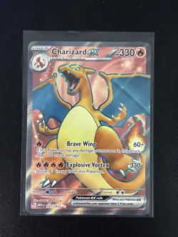 Pokemon TCG Charizard EX Full Art Holo Card 183/165 SV 151 Ultra Rare - Image 1