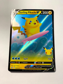 Surfing Pikachu V Pokemon Celebrations Sword & Shield Rare 008/025 NM Pokemon - Image 1