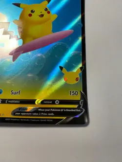 Surfing Pikachu V Pokemon Celebrations Sword & Shield Rare 008/025 NM Pokemon - Image 3