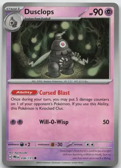 Dusclops (Master Ball Pattern) 036/131 Prismatic Evolutions Pokemon Holo NM - Image 1