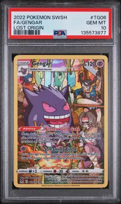 2022 POKEMON SWORD & SHIELD LOST ORIGIN #TG06 FULL ART/GENGAR PSA 10 - Image 1