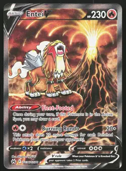 ENTEI V GG36/GG70 HOLO V RARE CROWN ZENITH GALARIAN GALLERY POKEMON LP - Image 1