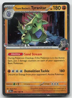 Team Rocket's Tyranitar Pokemon Center Exclusive Rare Destined Rivals 096/182 NM - Image 1