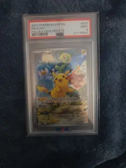 2023 POKEMON SVP EN-SV PALDEA EVOLVED ETB PROMO #027 PIKACHU PSA 9 - Image 1