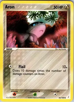 Aron 44/100 Non Holo Common Crystal Guardians MP Pokemon - Image 1