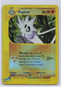 Pupitar 56 Aquapolis Pokemon Reverse Holo Lightly Played - Image 1