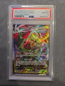 2021 POKEMON SWORD & SHIELD EVOLVING SKIES #111 FULL ART/RAYQUAZA VMAX PSA 10 - Image 1