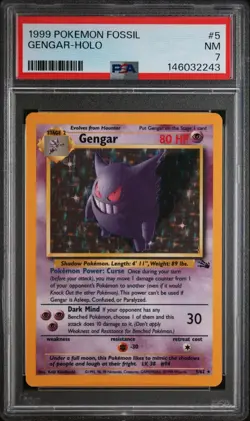 Pokemon 1999 Fossil Gengar 5 Holo FRESH PSA 7 NEAR MINT - Image 1