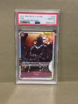 2022 ONE PIECE SUPER PRE-RELEASE ST04-ANIMAL KINGDOM PIRATES #004 KING PSA 10 - Image 1