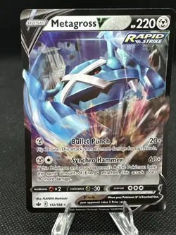 Metagross V 112/198 Swsh06: Sword & Shield Pokemon Chilling Reign Holo NM - Image 1