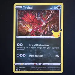 NM Yveltal 019/025 Celebrations 25th Anniversary Holo Pokemon Card - Image 1