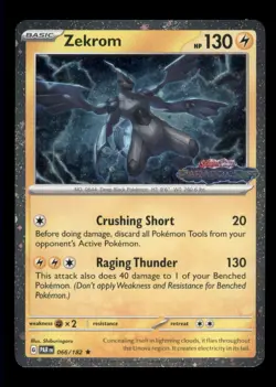 Zekrom (Paradox Rift Stamped) Rare Miscellaneous Cards & Products 066/182 NM - Image 1