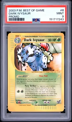 PSA 9 - Dark Ivysaur - #6 - WoTC Best of Game Promo- Pokemon Card - Image 1
