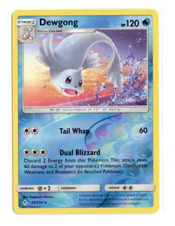 Dewgong 45/214 Rare Reverse Holo SM - Unbroken Bonds Pokemon NM - Image 1