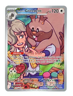 Arven's Greedent 205/182 Illustration Rare Holo SV10: Destined Rivals Pokemon NM - Image 1