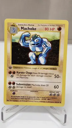 Pokemon WOTC Base 1st Edition Machoke Shadowless 35/102 - Image 1