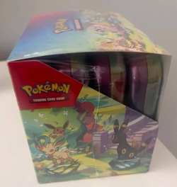 Pokemon Prismatic Evolutions Mini Tin Display Box 8 Mini Tins FACTORY SEALED - Image 2