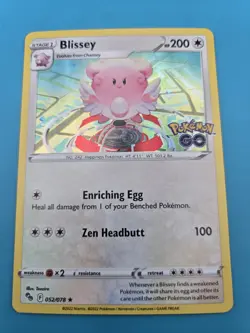 Pokemon TCG Blissey 052/078 Pokemon GO Stamped Holo LP - Image 1
