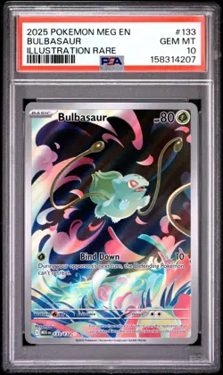 2025 Pokemon Mega Evolution BULBASAUR ILLUSTRATION RARE #133 PSA 10 Gem Mint - Image 1