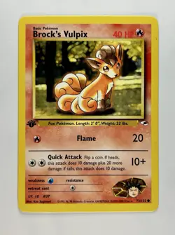 Brock's Vulpix 2000 Pokemon Gym Heroes 1st Edition #73/132 * Light Play - Image 1