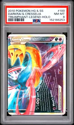 POKEMON HEARTGOLD & SOULSILVER TRIUMPHANT DARKRAI & CRESSELIA LEGEND-HOLO PSA 8 - Image 1