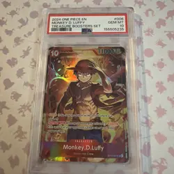 2024 One Piece EN Monkey D. Luffy ST10-006 SR Treasure Boosters Set PSA 10 - Image 1