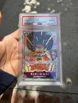 2025 One Piece OP07-073 JP Monkey D Luffy Bandai Card Games Fest Promo PSA 10 - Image 1