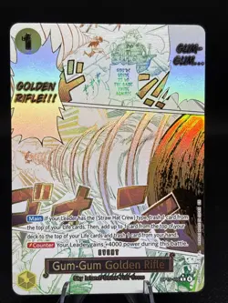 One Piece Gum-Gum Golden Rifle Event Holo Sky Island OP15-116 Bandai - Image 1