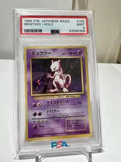 1996 POKEMON BASE SET JAPANESE #150 MEWTWO-HOLO PSA 9 - Image 1