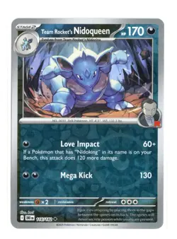 Team Rocket's Nidoqueen 116/182 Uncommon Reverse Holo Destined Rivals Pokemon NM - Image 1