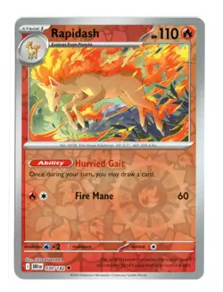 Rapidash - 030/182 Uncommon Reverse Holo SV10: Destined Rivals Pokemon NM - Image 1